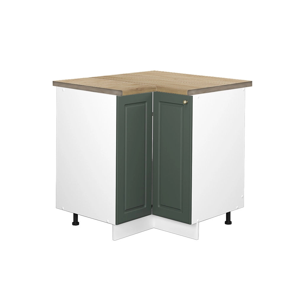 Mobile ad angolo cucina Fame-Line Verde-oro rustico/Bianco 80.5 cm, PL Rovere Vicco