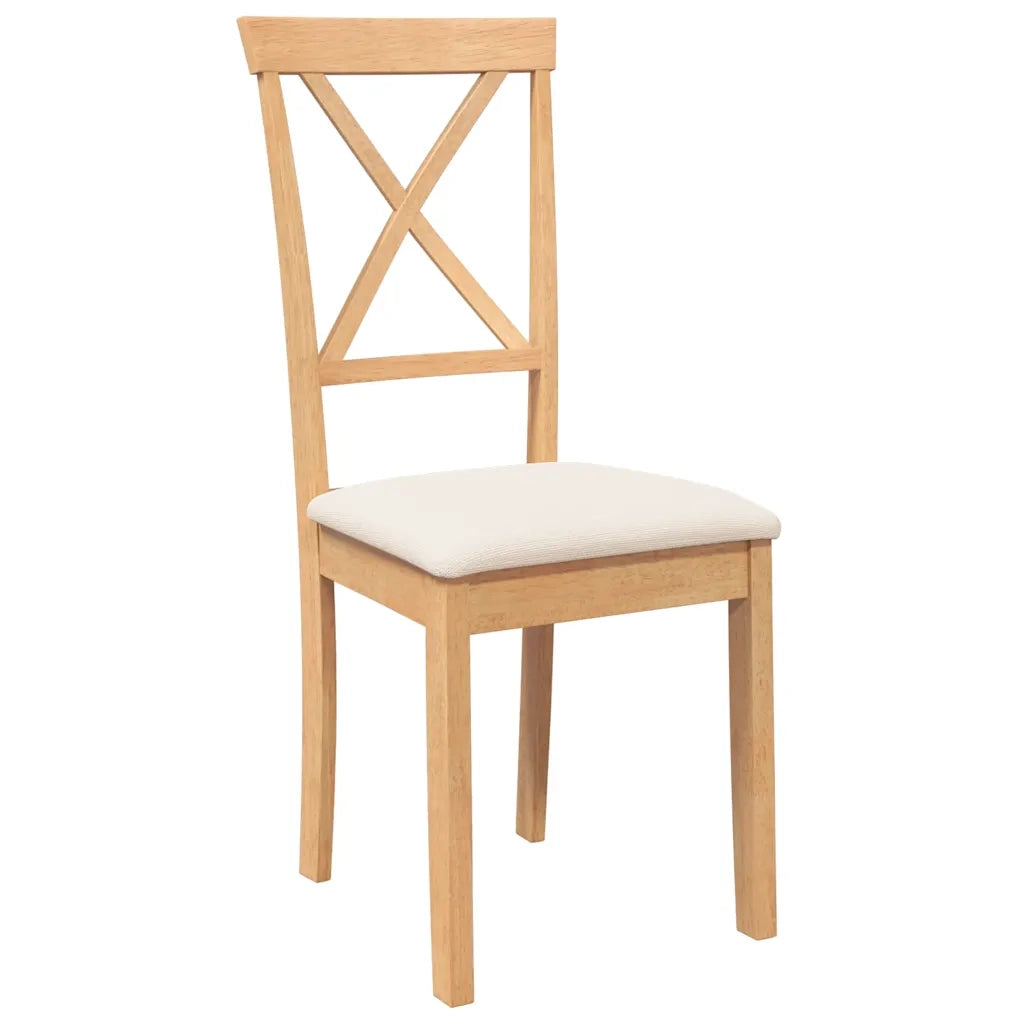 Sedie da Pranzo con Cuscini 2 pz in Legno Massello di Hevea