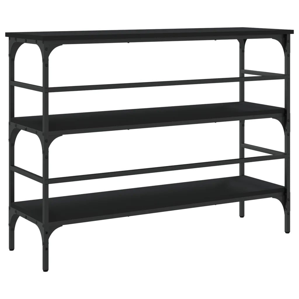 Tavolino Consolle Nero 100x32x75 cm in Legno Multistrato 839048