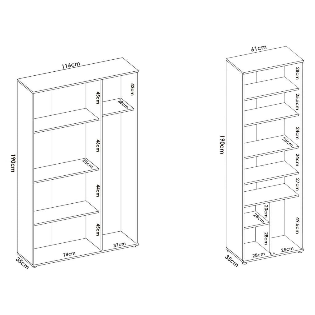 Brumano, Armadio Multiuso Grande Modulabile, 177x190h cm Bianco