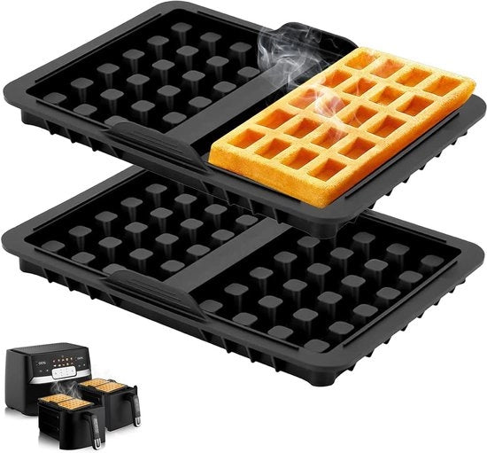 Forme a waffle - Set da 2 pezzi - Compatibile con diversi modelli - Riciclabile - Per waffle deliziosi - Accessori da cucina