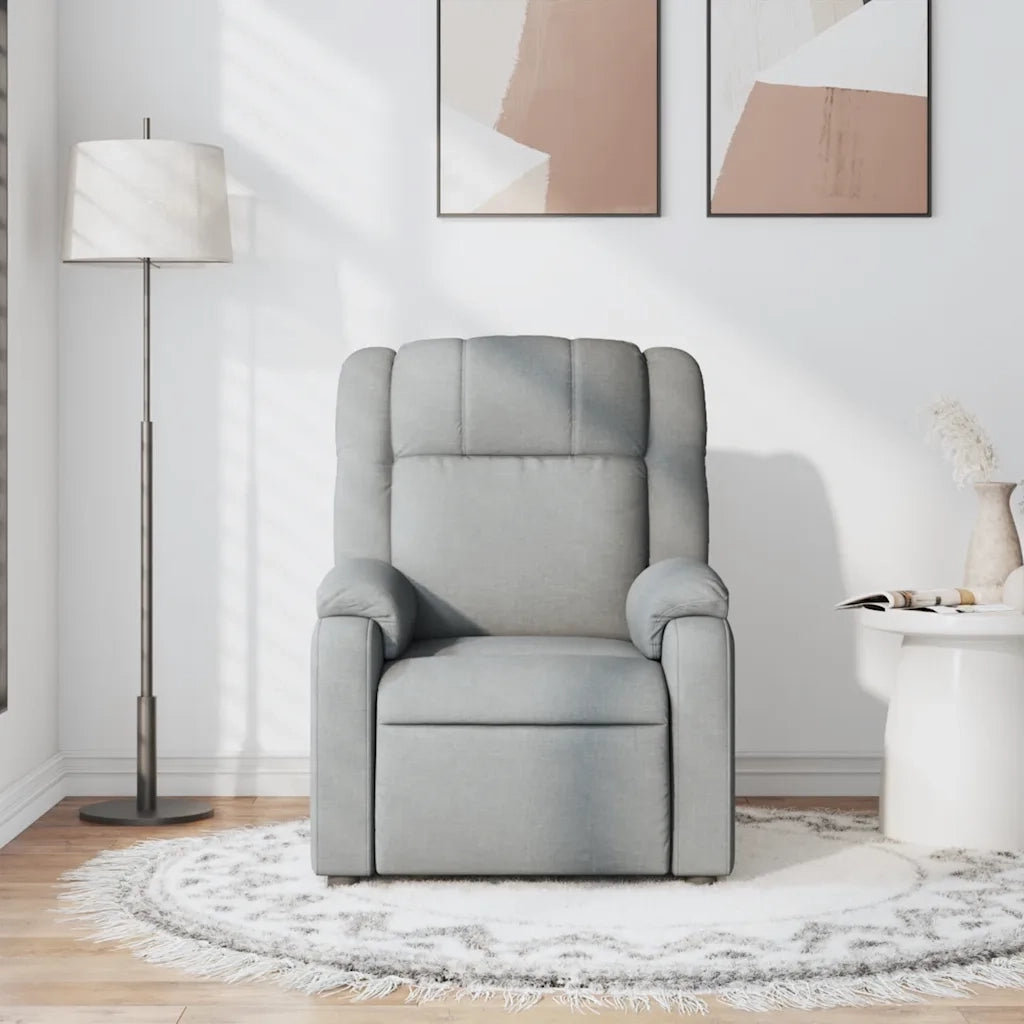 Divano Sedia-Poltrona Reclinabile in Tessuto Grigio Chiaro 742224