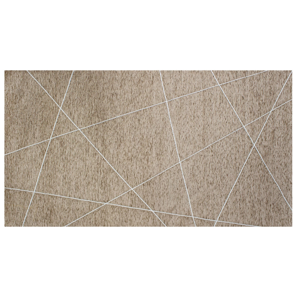Tappeto Arredo Moderno Morbido in Ciniglia Ingresso Antiscivolo Prodotto Italiano  Soggiorno Camera Salotto Disegni Piazzati Cotone Varie Misure Grande Quarzo/Fango - 175x280 cm