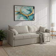 Avellana, Divano Letto 3 Posti Sfoderabile Made in Italy, 205x86 cm Beige