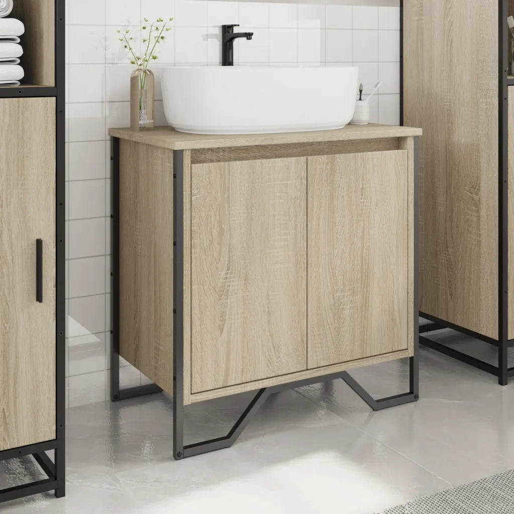 Mobile Lavabo | Armadio Lavabo Bagno Rovere Sonoma 60x35x60 cm in Truciolato