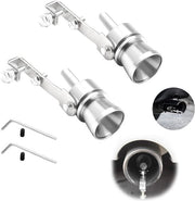 Sistema di Scarico Turbo per Auto - Materiale: Alluminio - Demodulatore di Rumore - Flauto di Scarico Turbo - Universale - 2 Pezzi - Dimensione S