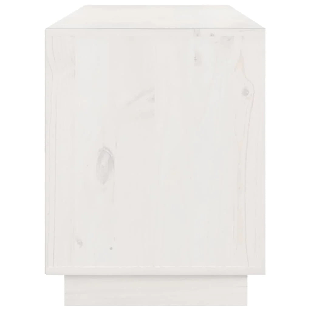 Mobile TV multimediale scaffale TV credenza mobile TV sala da pranzo soggiorno camera da letto 176 x 37 x 47,5 cm legno di pino massiccio bianco 02_0026080