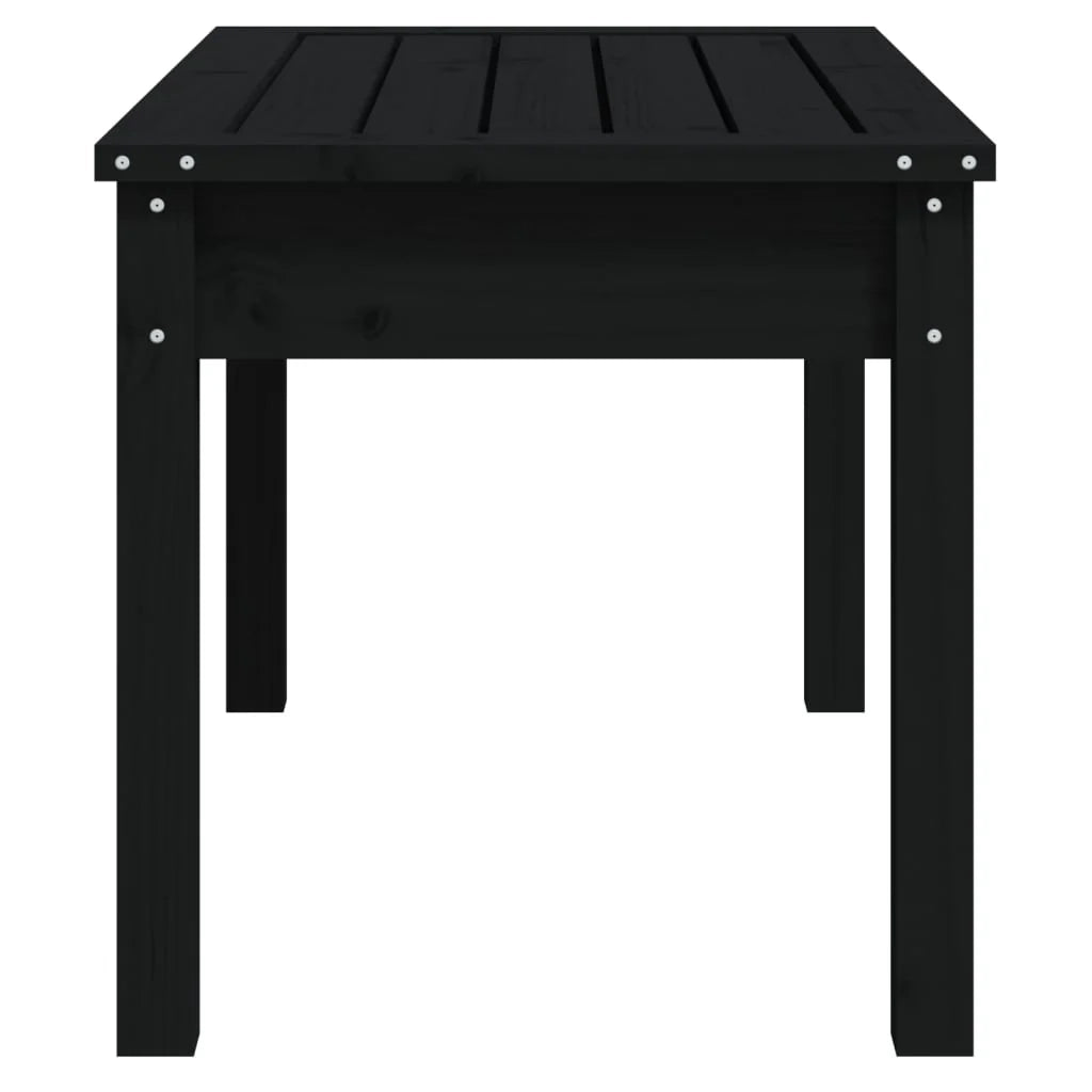 Panca da giardino mobili da esterno per patio terrazza nera 80 x 44 x 45 cm legno di pino massiccio 02_0011758