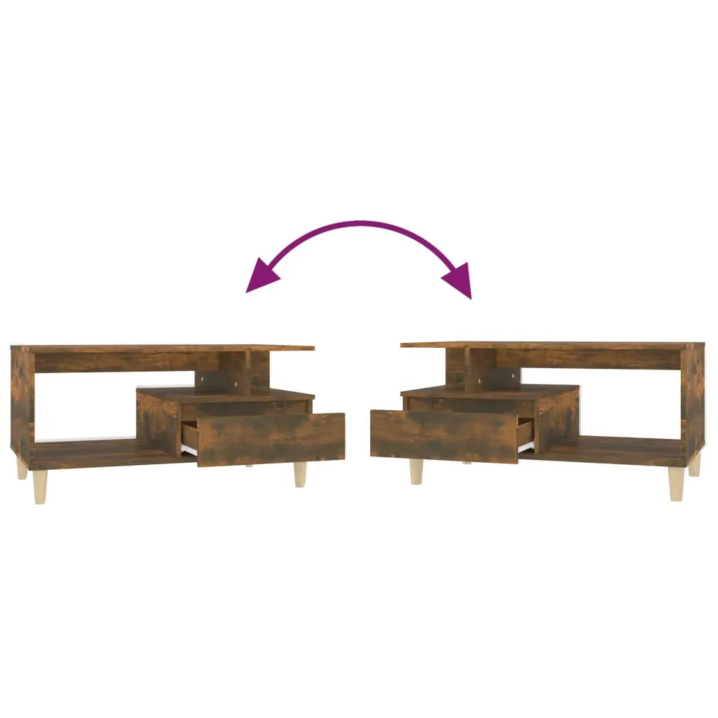 Tavolino da salotto | Tavolino da caff¨¨ | Tavolino da Soggiorno Rovere Fumo 90x49x45 cm Legno Multistrato