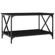 Tavolino da salotto | Tavolino da caff¨¨ | Tavolino da Soggiorno Nero 80x50x45 cm Legno Multistrato e Ferro