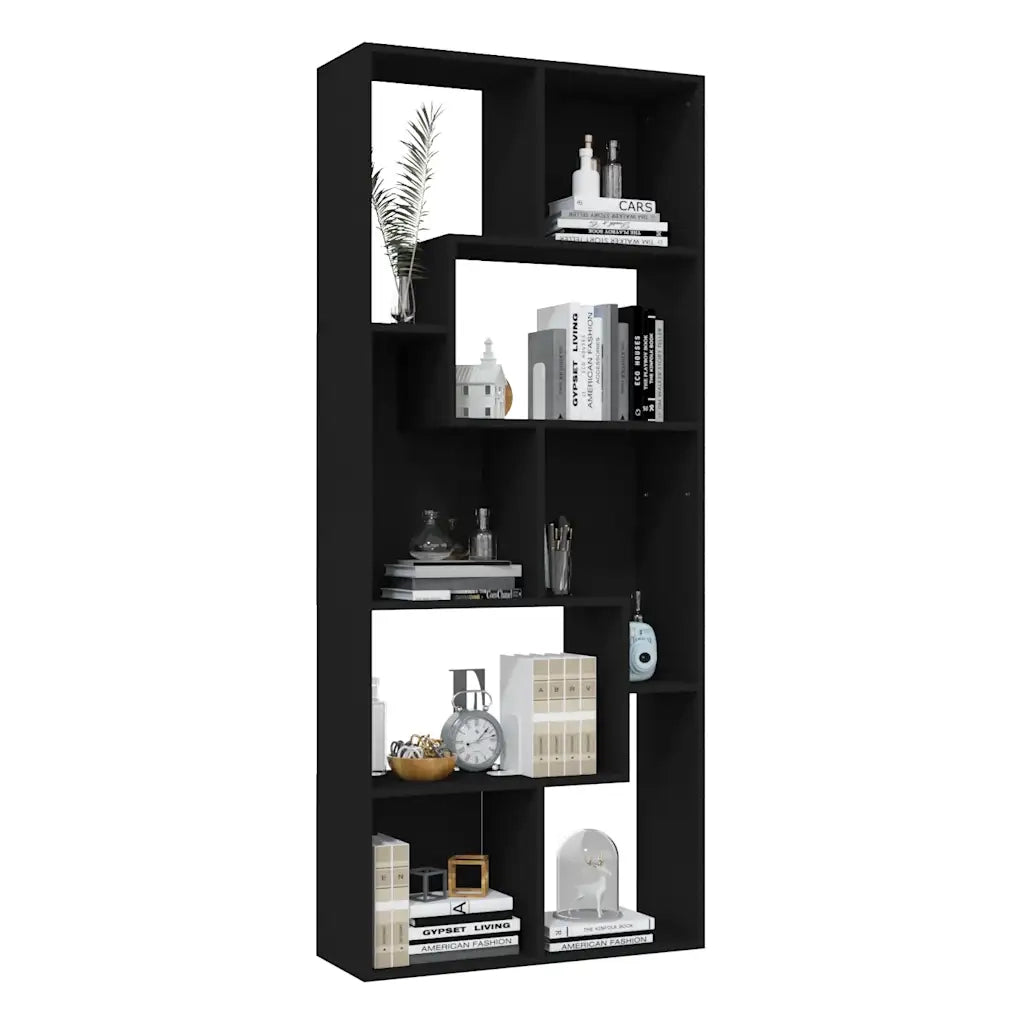 Libreria Nera 67x24x161 cm in Legno Multistrato 801878
