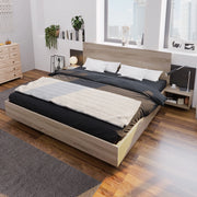 Letto matrimoniale 160x200 cm con comodini, rovere Sonoma