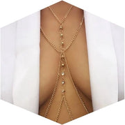Cintura del Corpo Sexy – Catena a Strass Articolata – Stile Bikini Incrociato – Collana con Cristalli per Pancia e Vita – Estate da Spiaggia