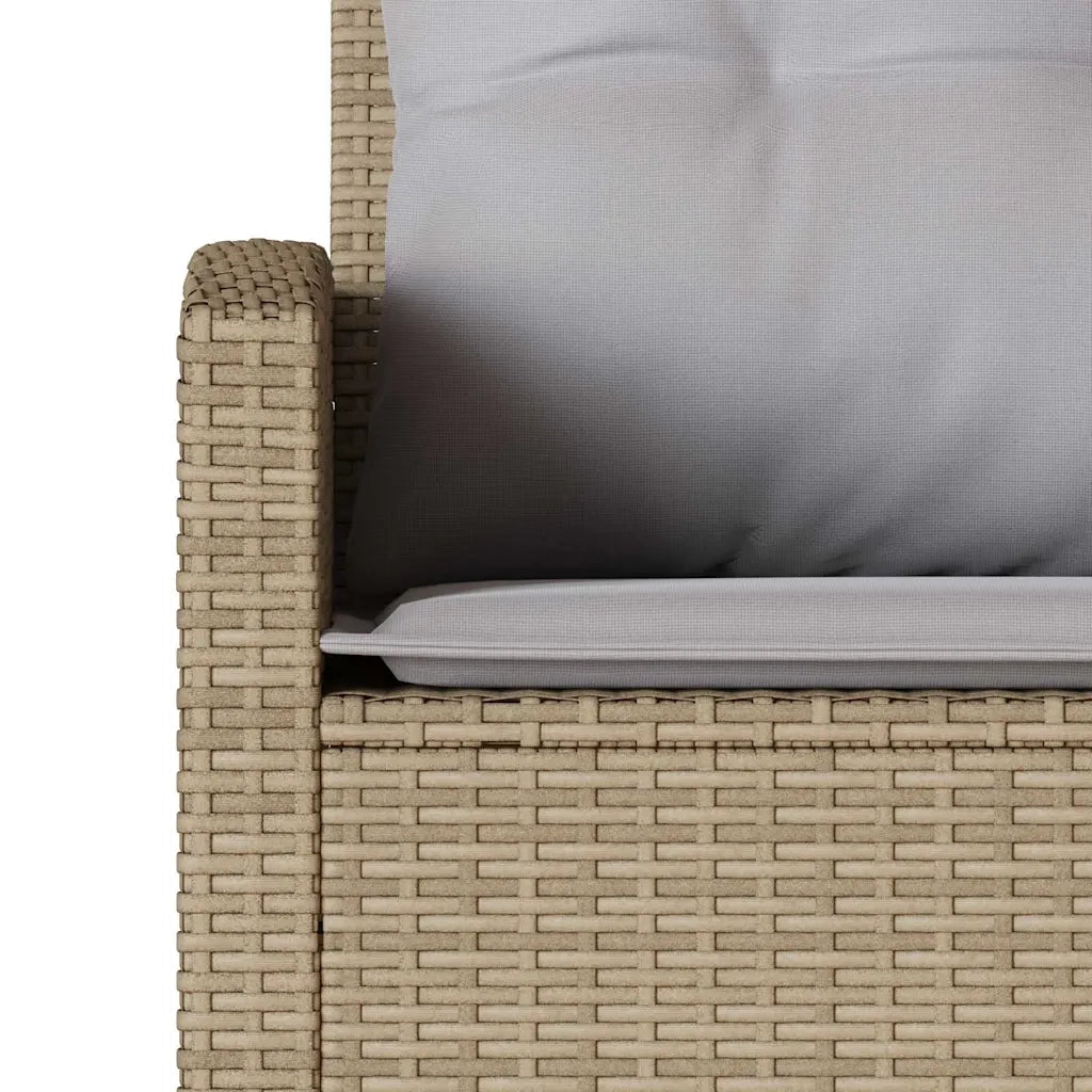 Divano a Forma di L con Cuscini-Sofa con Cuscini in Polyrattan Beige 623658