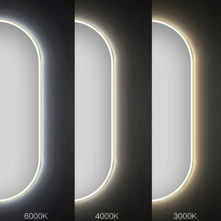 Specchio Led Ovl 50x100cm Gold
