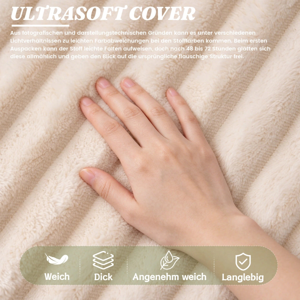 Sitzsack in velluto a coste beige; imbottito; senza montaggio