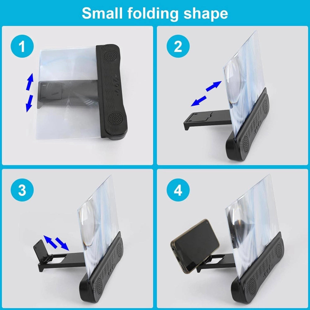 Trade Shop - Lente 3d Amplificatore Audio E Video Per Smartphone Da 12" Ingrandimento Schermo -