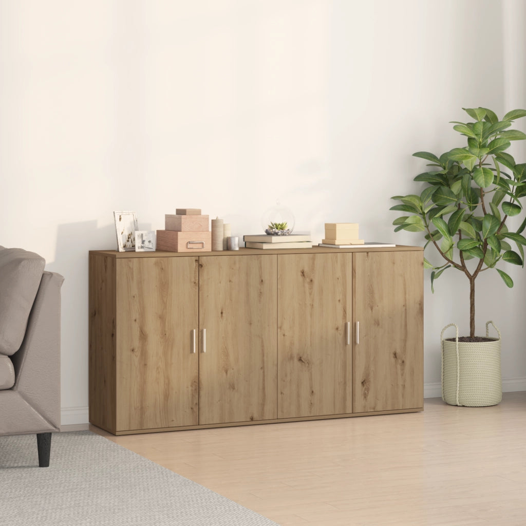 Credenze 2 pz Rovere Artigianale 79x38x80 cm Legno Ingegnerizzato