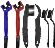 Set di spazzole per catena da 6 pezzi, impianto per pulire catena motociclistica, attrezzo per bicicletta spazzola catena, spazzola per catena resistente ai graffi per motocicli, spazzola per pulire catena per motocicli e mountain bike