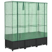 Fioriere | Cassetta per fiori | Letto Rialzato con Copertura Serra Effetto Rattan 120x40x138 cm