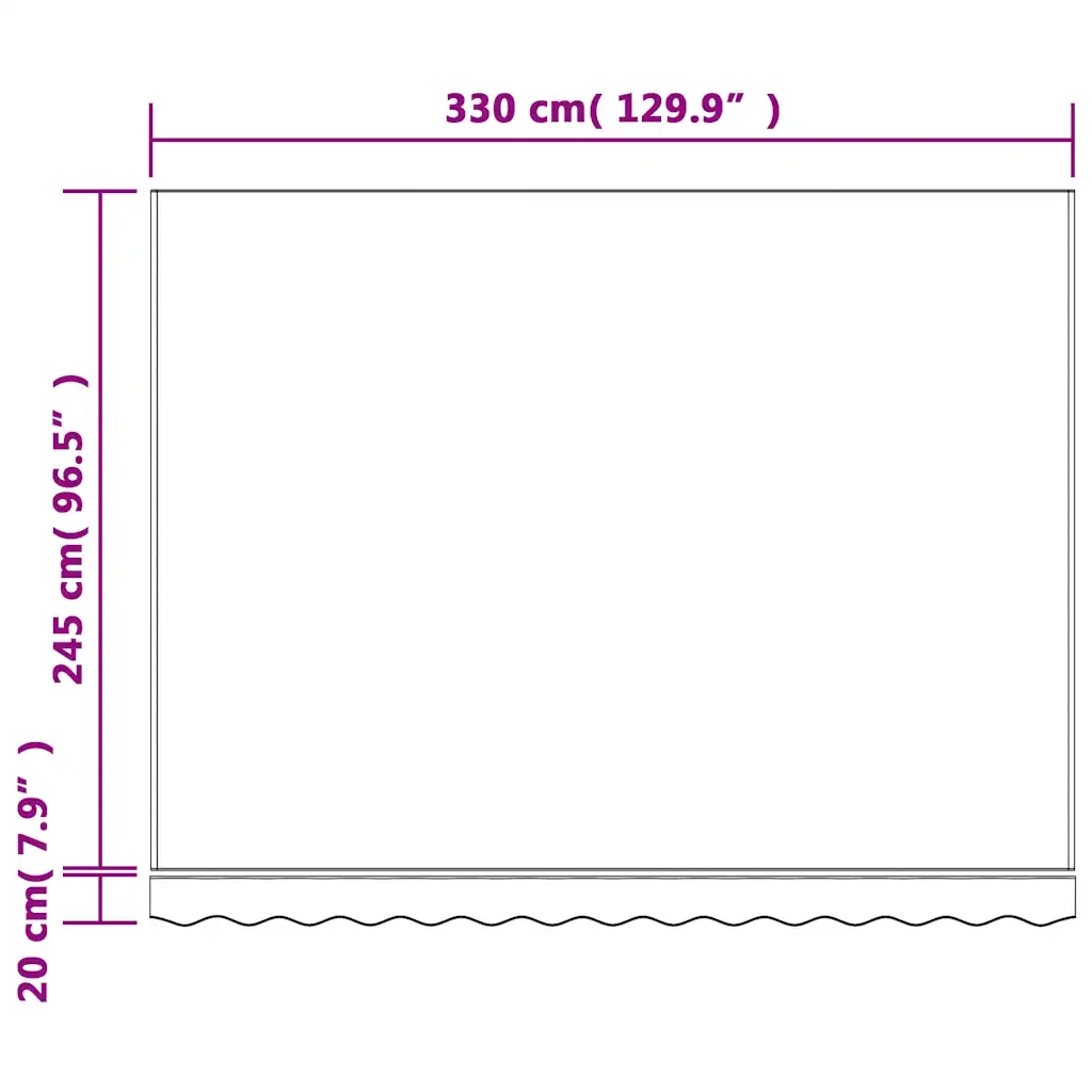 Tessuto di Ricambio per Tenda Strisce Multicolore 3,5x2,5 m