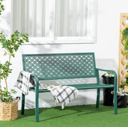 Panchina da giardino 2 posti in acciaio verde scuro