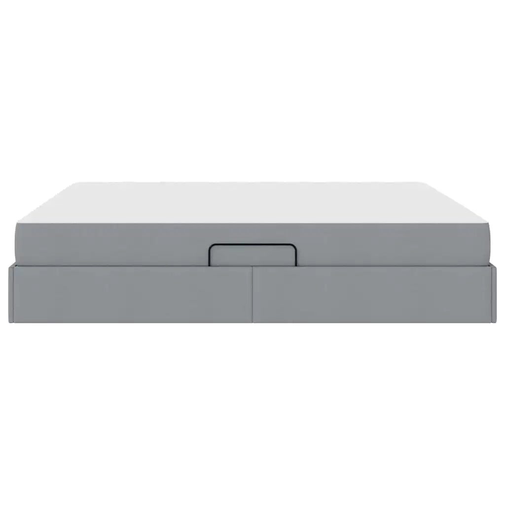 Letto con contenitore e materasso Grigio chiaro 160 x 200 cm