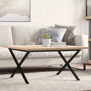 Tavolino Salotto Telaio a X 80x80x45,5cm Legno Pino e Acciaio 3282751