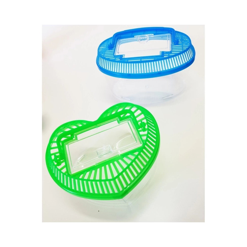 Trade Shop - Acquario Vaschetta Plastica Pesci Pesciolini Rossi Coperchio Maniglia Presa Aria -