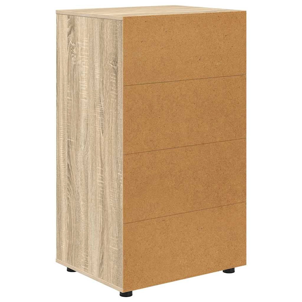 Set di 2 mobili contenitori pratici e minimalisti per soggiorno/camera da letto 60 x 48 x 105 cm realizzati in legno ingegnerizzato di rovere Sonoma 02_0056188
