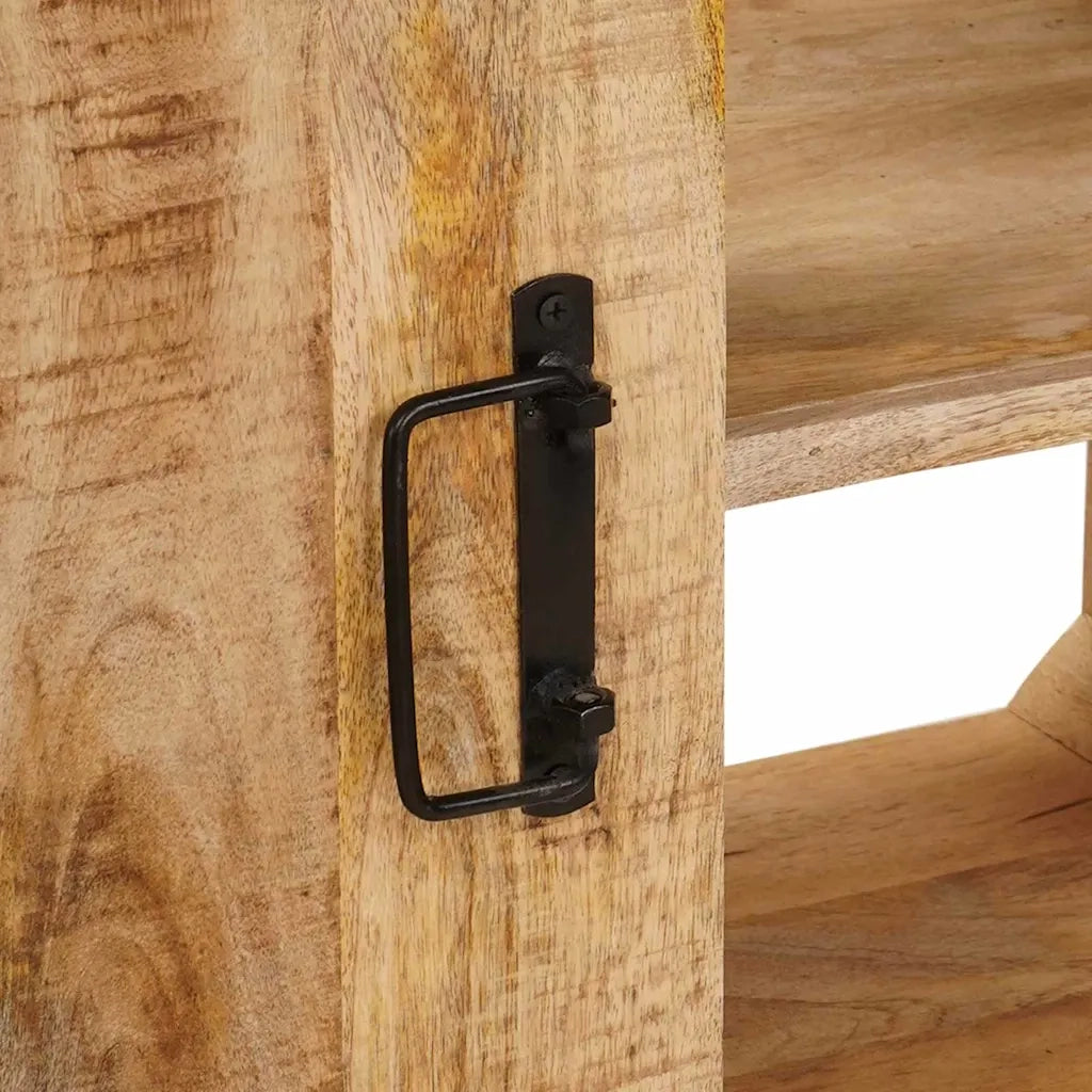 vidaXL Mobile sottolavabo con porta Legno massello di mango e ferro