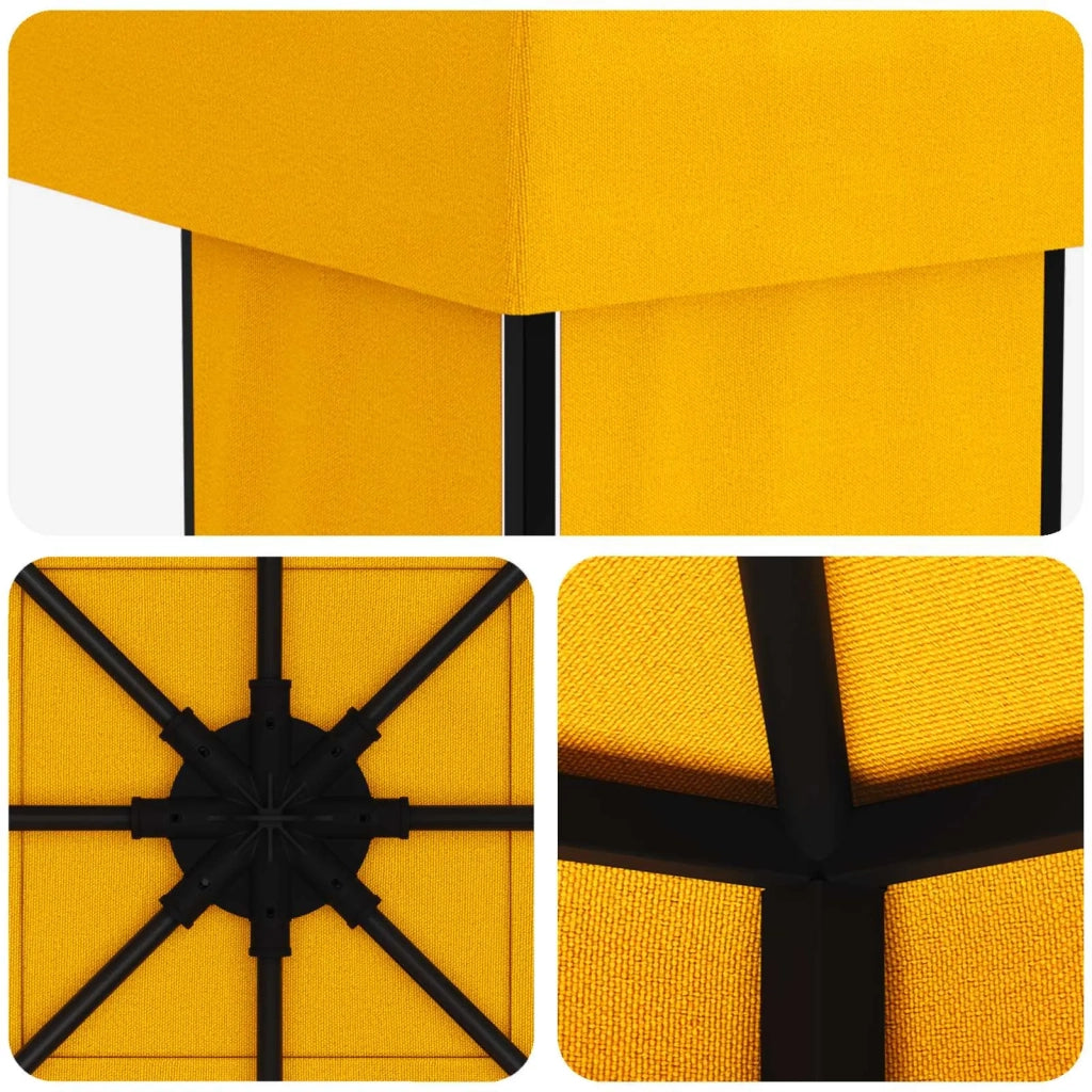 Gazebo 4 × 3 m Giallo Poliestere e Acciaio 190 900380