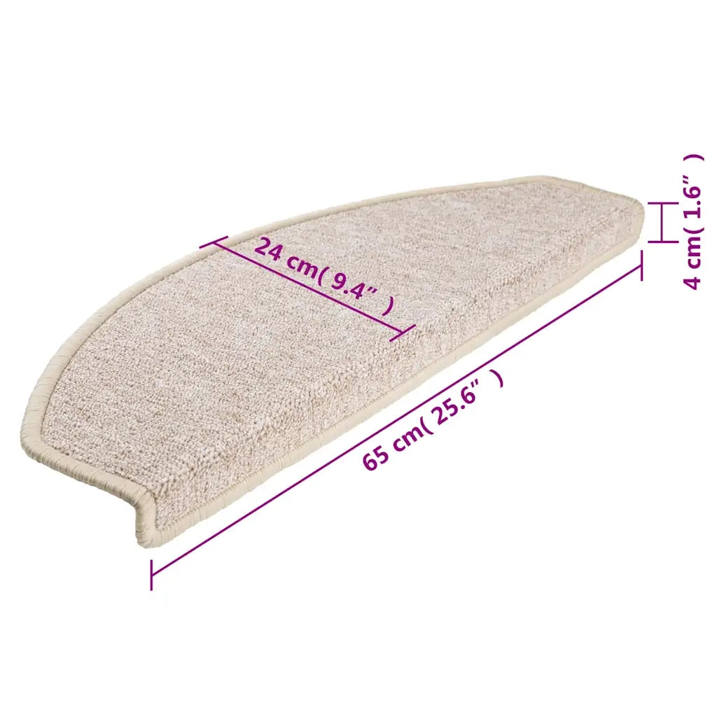 Tappetini per scale 10 pz | Gradini per Scale 65x24x4 cm tortora semicircolari grandi