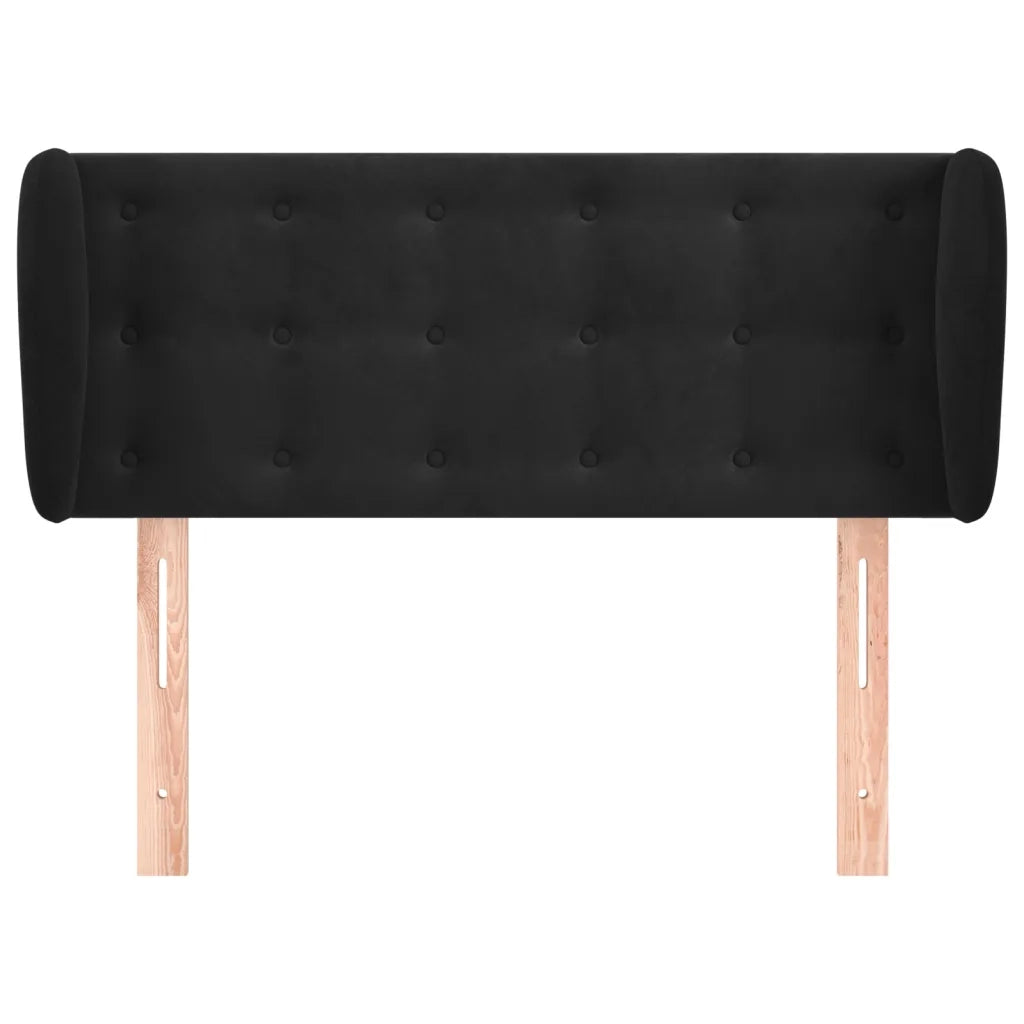 Testiera | Testata ad Orecchio Nera 103x23x78/88 cm in Velluto