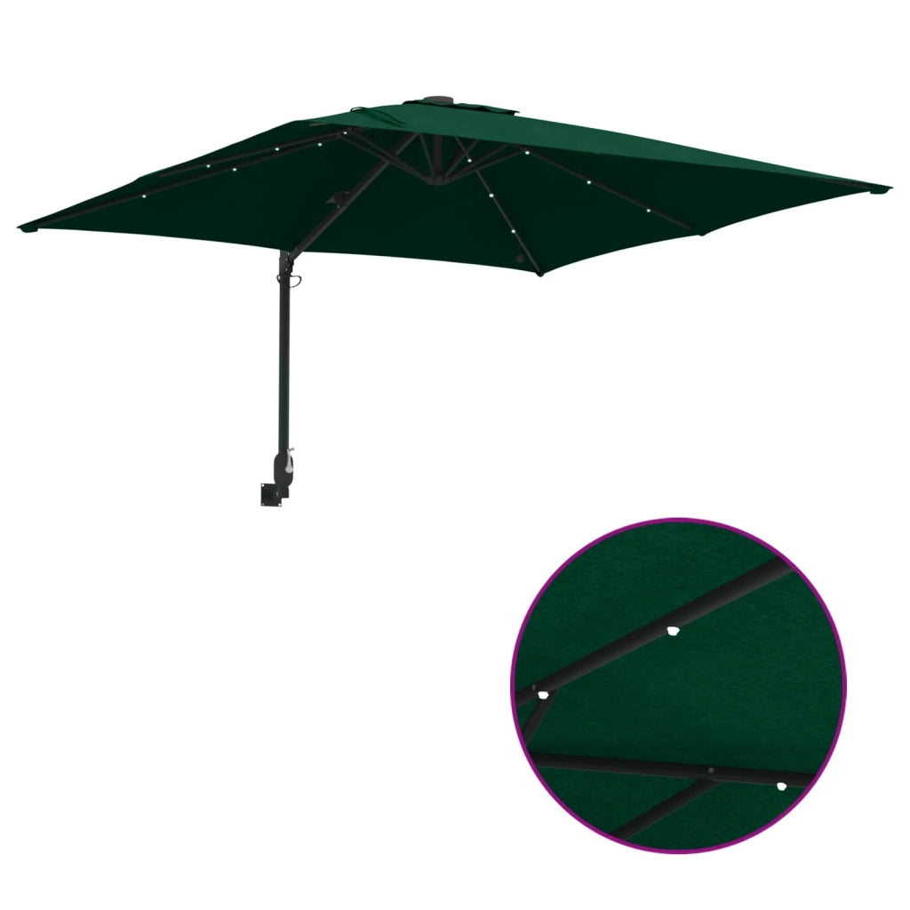 Ombrellone da giardino moderno inclinabile 248,5 x 247,5 x 160 cm poliestere verde 02_0058651