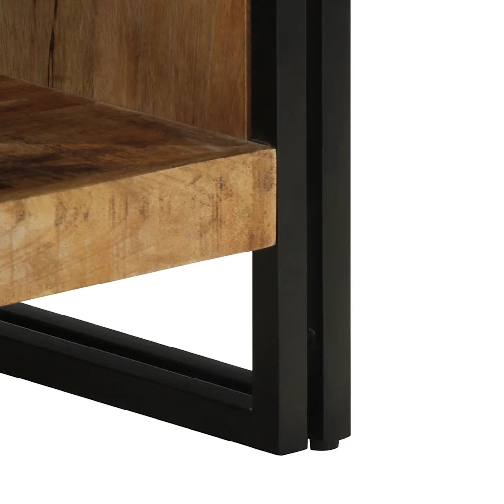 Tavolino da Salotto 50x50x38 cm Legno Massello di Mango Grezzo