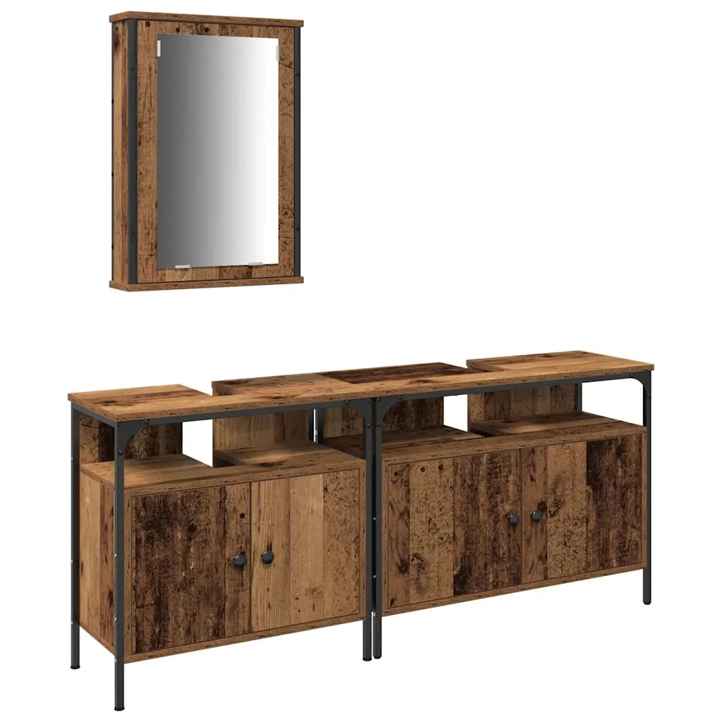 Unità da Bagno con lo scaffale 3 pcs Marrone Legno multistrato 3332550