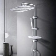 Kit di doccia a muro - Set di doccia con piastra - Sistema di doccia in acciaio inox - Set di maniglie di doccia (35x25) con testa di doccia e maniglia
