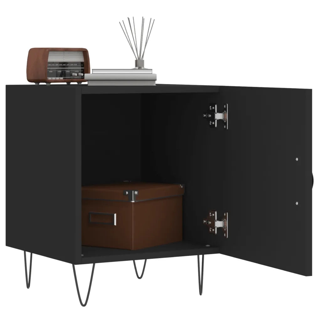 Comodini 2 pz-Set di 2 Tavolino da notte Neri 40x40x50 cm in Legno Multistrato 710168