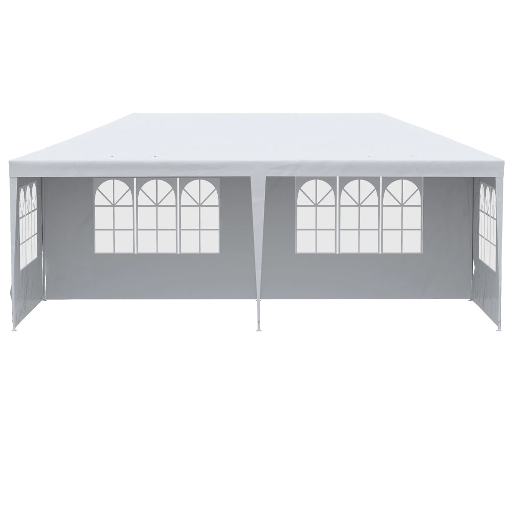 Gazebo da Giardino ¨C zephmum ¨C Bianco 5.8x2.9x2.5m con 4 Pareti Rimovibili