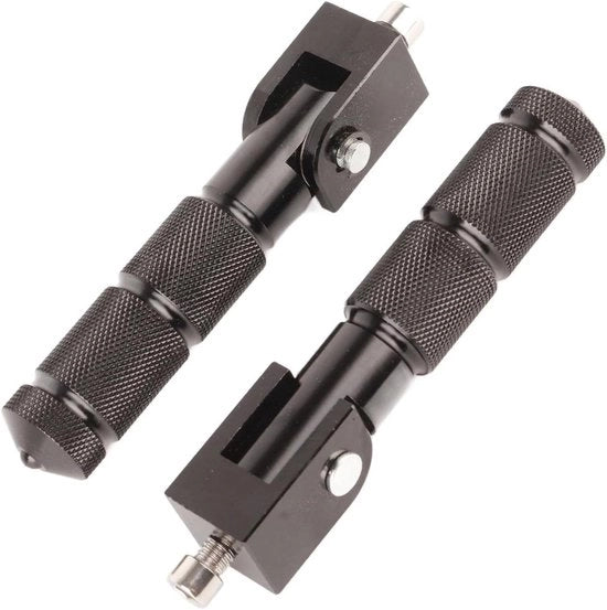 Sostegni pieghevoli per motocicletta 2 pezzi in alluminio pedali per motocicletta auto elettrico 8mm universale 90 gradi sostegno pieghevole a barra - Nero