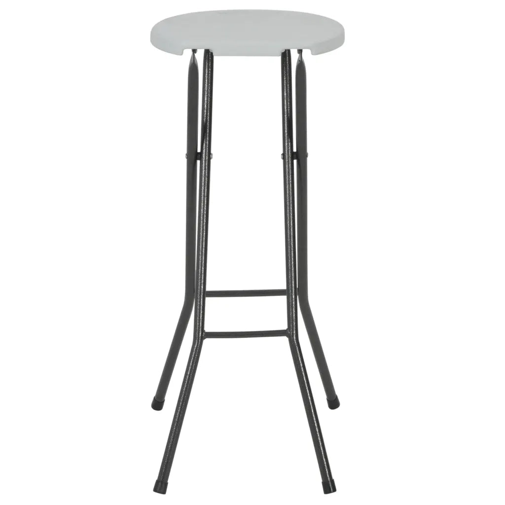 Sgabelli da Bar Pieghevoli 2 pz in HDPE e Acciaio Bianco 44562