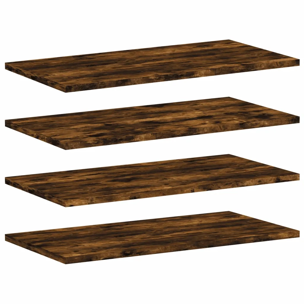 Mensole Parete 4pz Rovere Fumo 60x30x1,5 cm Legno Multistratocod mxl 111573