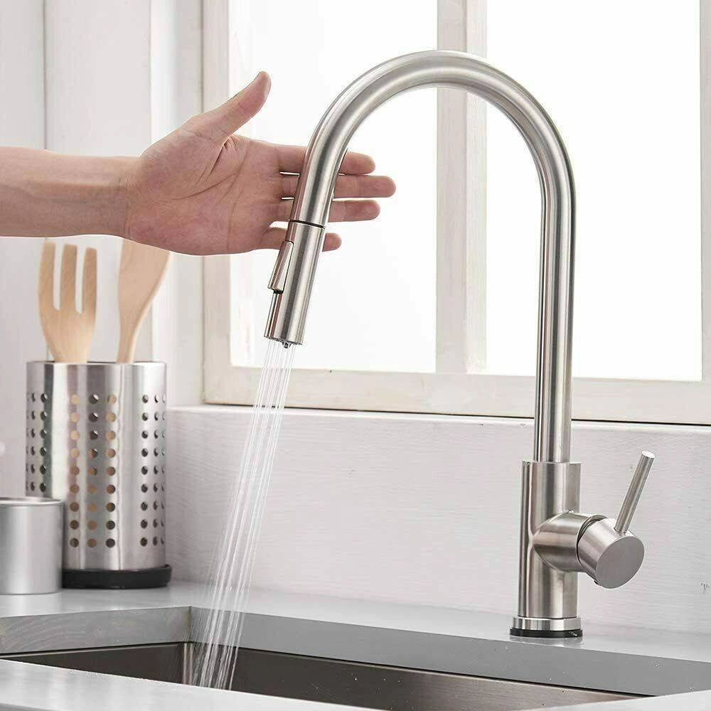 Trade Shop - Rubinetto Monocomando Lavello Cucina Con Sensore Touch Con Doccetta Estraibile -
