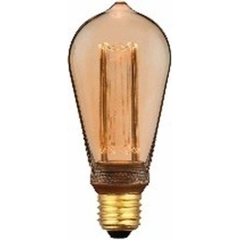 Lampadina decorativa Edison amber 6,4 cm filamento LED E27 dorata