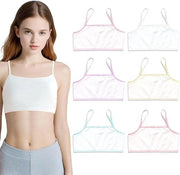 Corsetto senza cuciture per ragazze di 12 anni, sottoveste in cotone con reggiseno sportivo, 6 pezzi