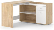 Scrivania ad angolo Noira, Sonoma, 135 x 77 cm con cassetto, adatto per montaggio ad angolo sinistro o destro