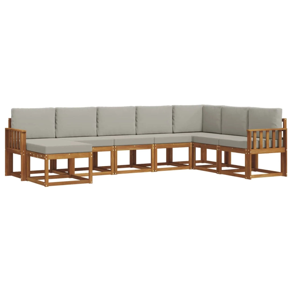 Set di divani da esterno 8 pz Grigio Naturale e Chiaro 3366809