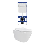 Kit WC sospeso e sistema di scarico da incasso mod. Sydney bianco lucido