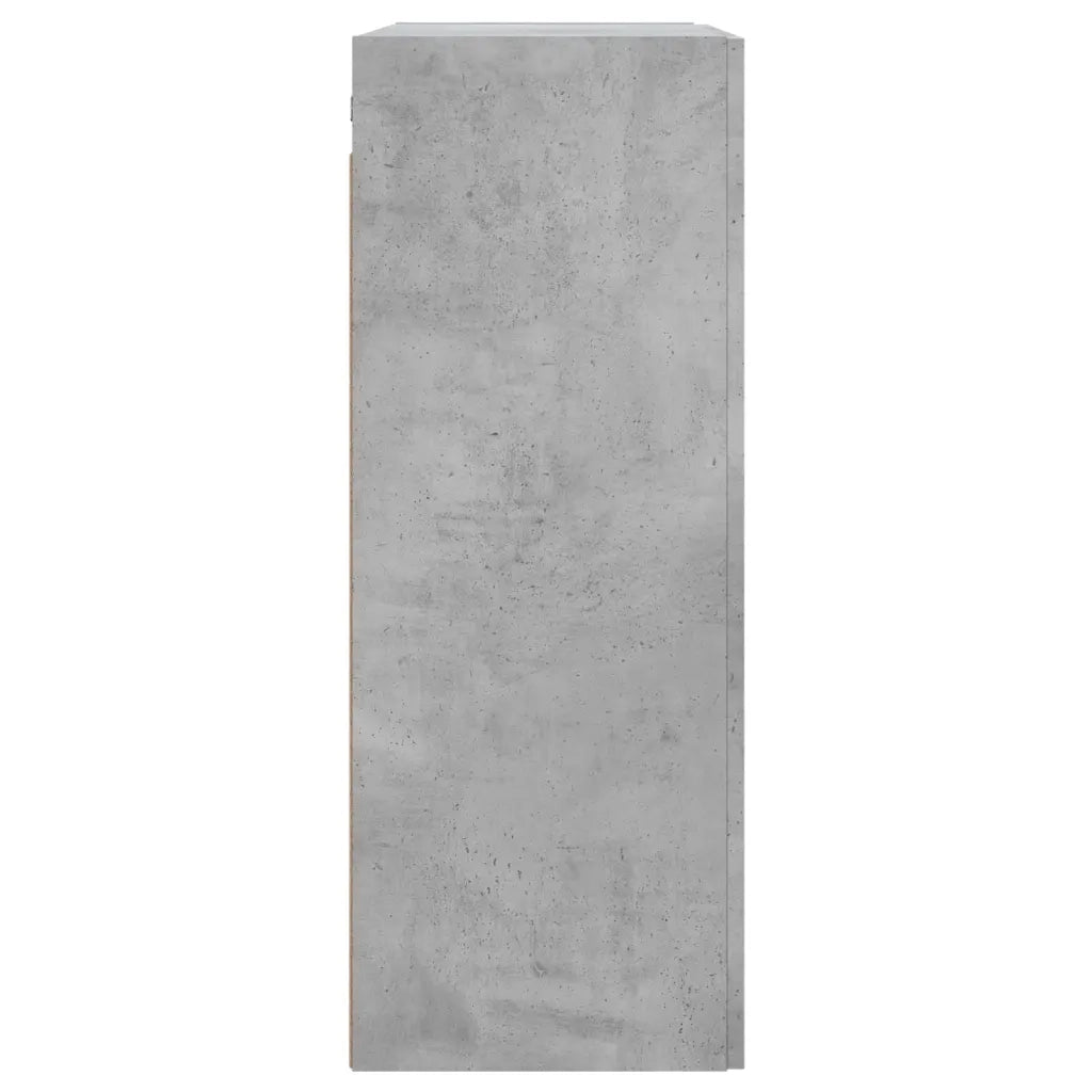 Mobile a Parete Grigio Cemento 69,5x34x90 cm Legno Multistrato